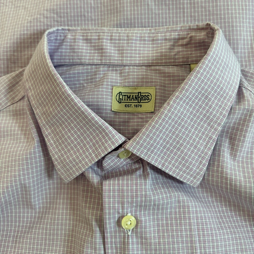 Gitman Bros. | Men's Dress Shirt | Lilac/Pink and Blue | XXL